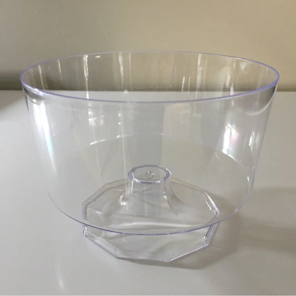 Clear Acrylic Round Pedestal Decorative Storage Candy Dish with Decagon Base
